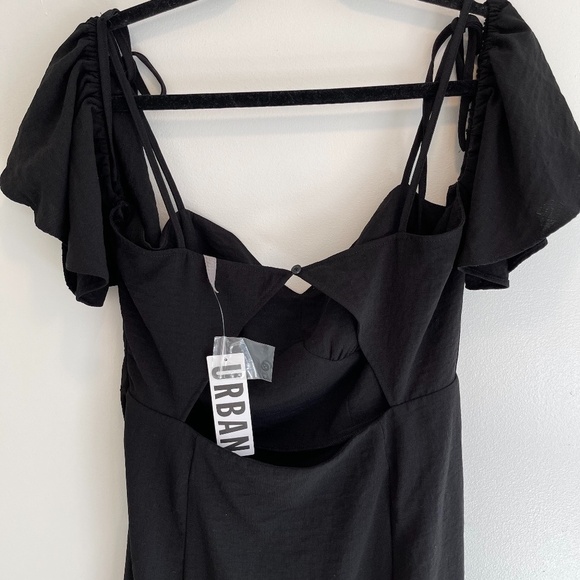 UO black cold off the shoulder midi dress - Picture 12 of 14